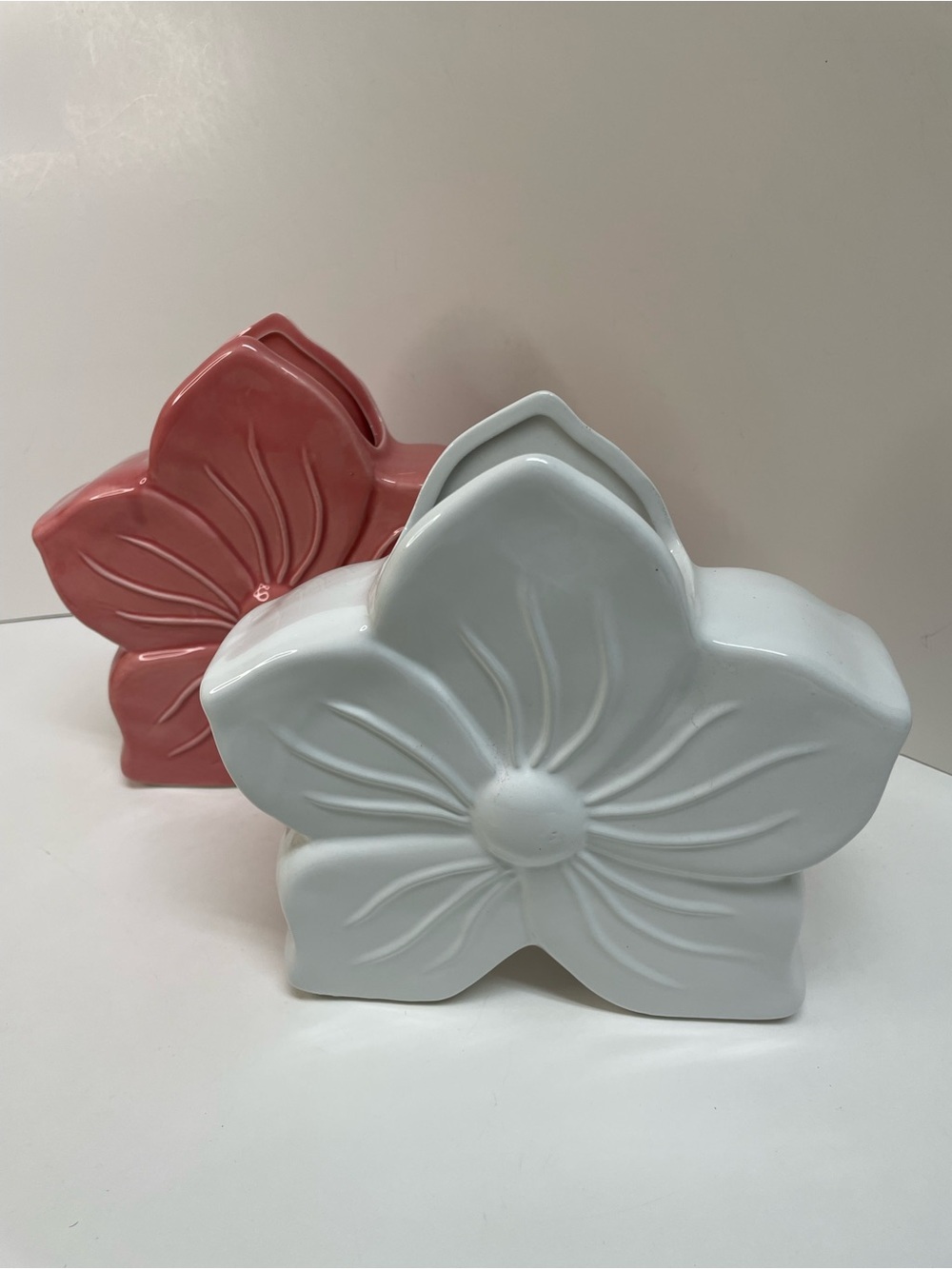Floral Ceramic Flower Sculpture White
